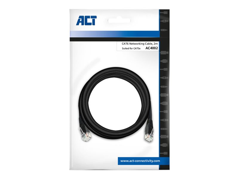 Câble ACT UTP Cat6 2m Noir